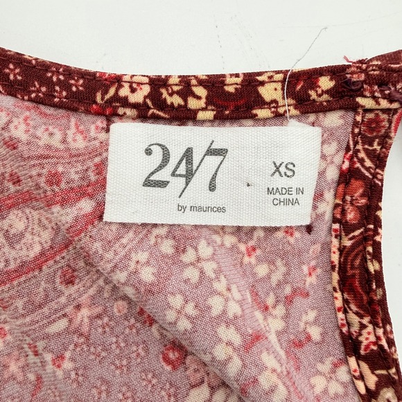 Maurices 24/7 Paisley Jumpsuit XS Sleeveless Smocked Waist Boho Festival Western - Picture 6 of 8